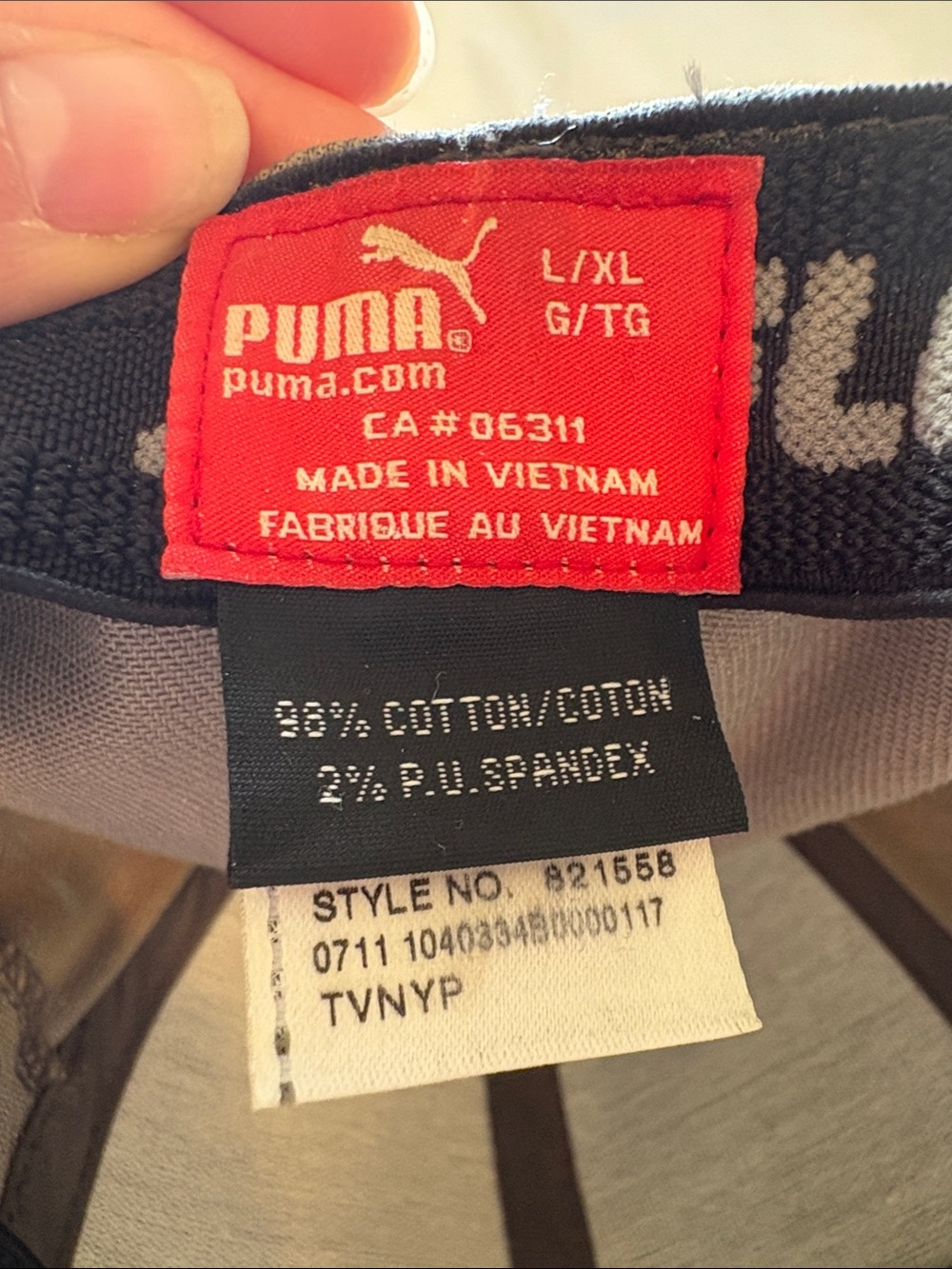 Puma Gray Flexfix Cap with Black Puma Logo L/XL - Picture 5 of 6